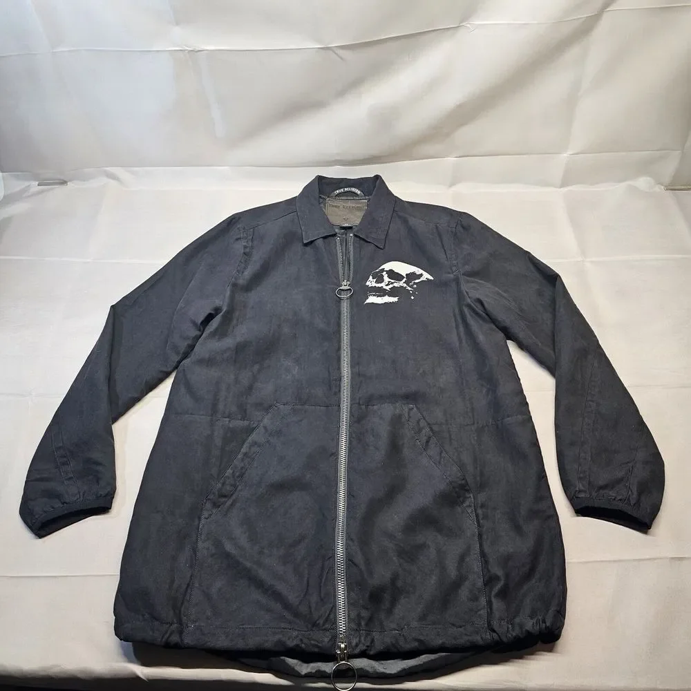 True Religion Suede Drawstring Adjustable Length  Jacket Men‎ Size Small
